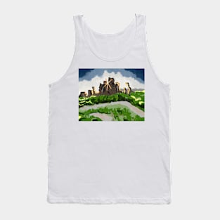 Mountain landscape impasto oil painting Tank Top